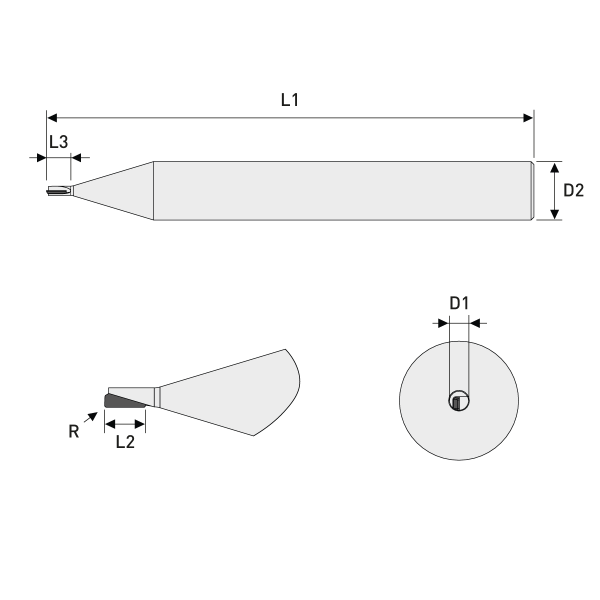 Eckschaftfräser CVD-D Ø0,90