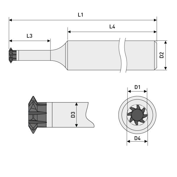 Solid PKD Gewindefräser M4 P0,70