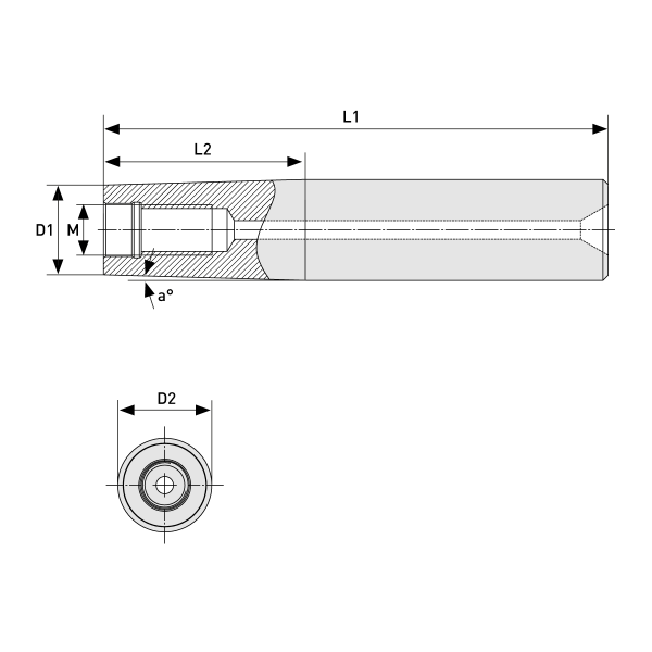 VHM-Verlängerung konisch M10 Ø15,4