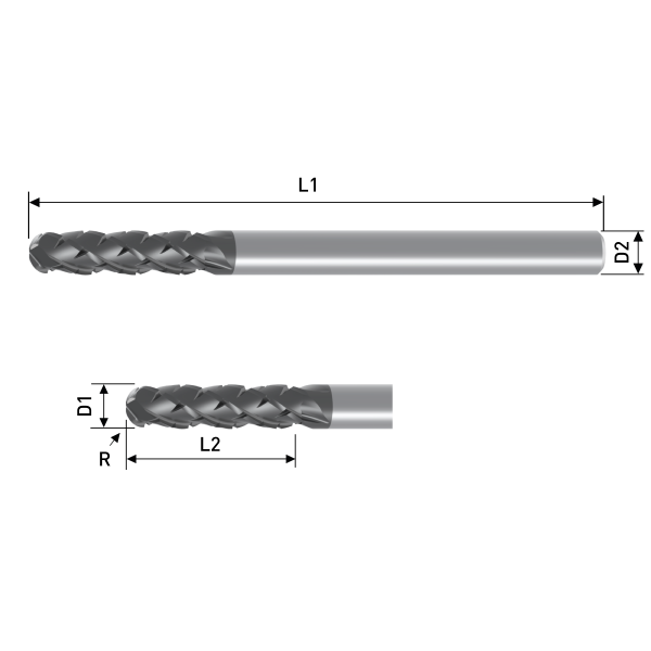 VHM - Radius Schruppfräser Ø8,00