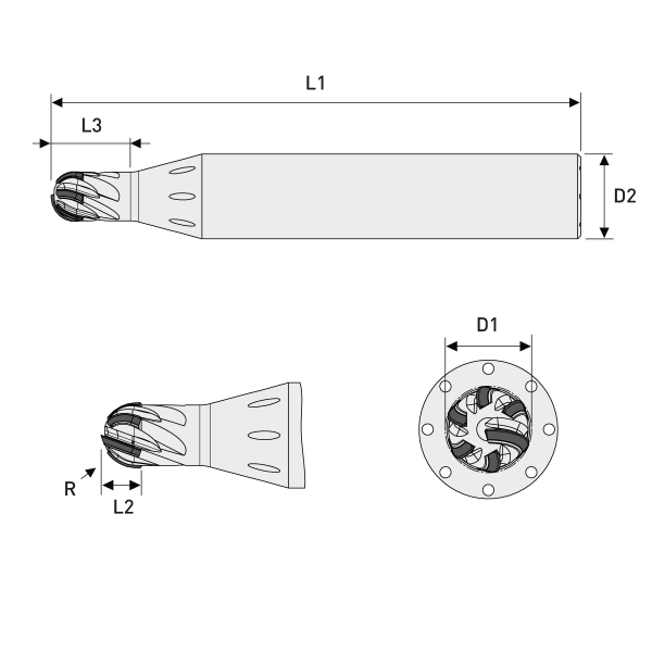 Multi-Tooth End Mill Diamond Ø4,00