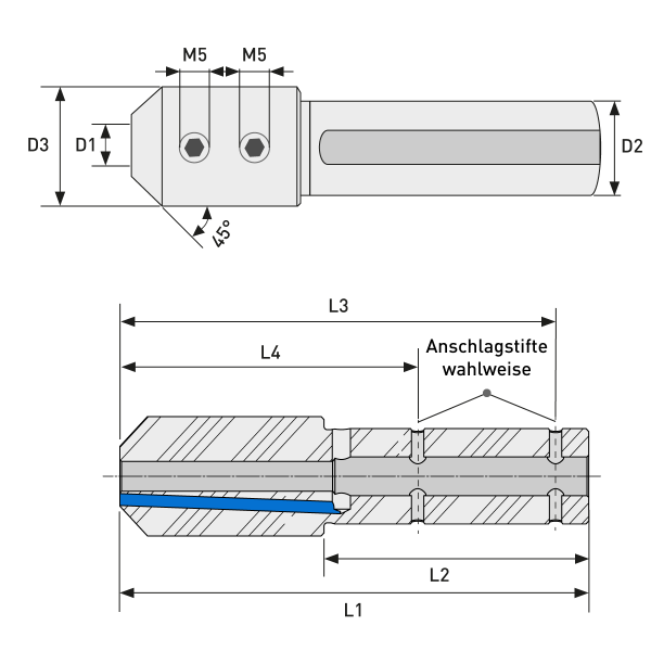 Clamping adapter, round