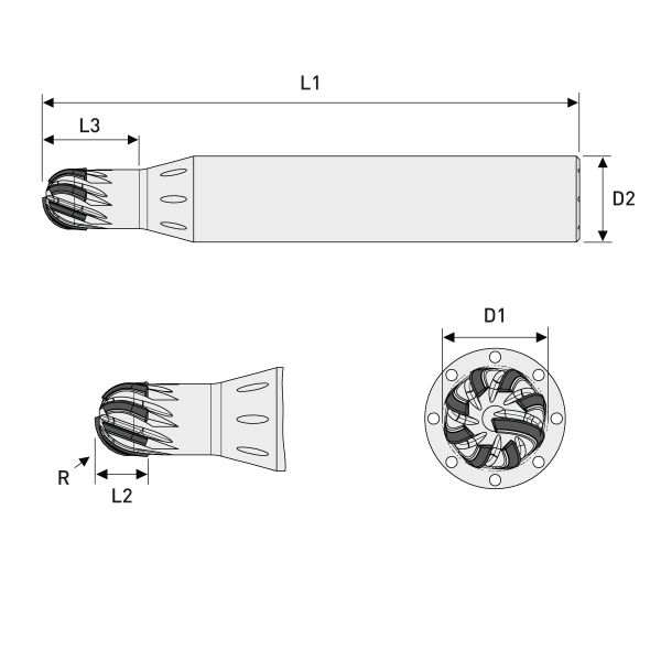 Mehrzahnfräser CVD-D Ø6,00