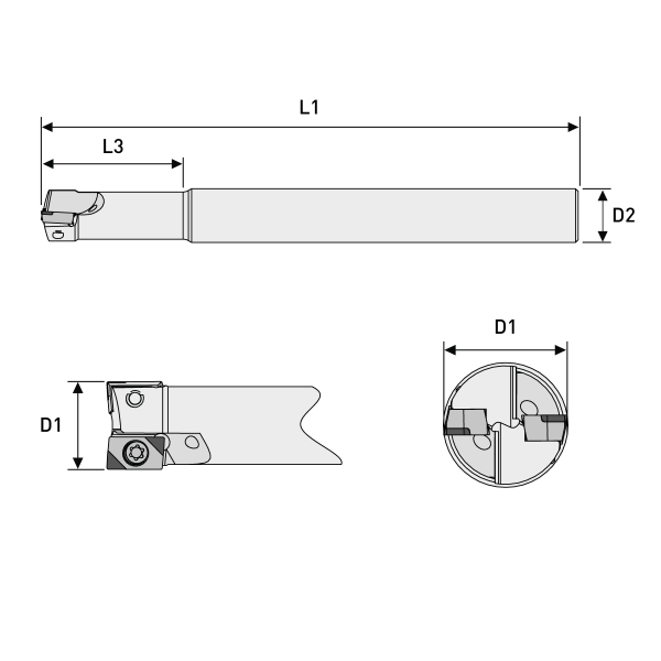Wendeplattenfräser Ø10 mit IK