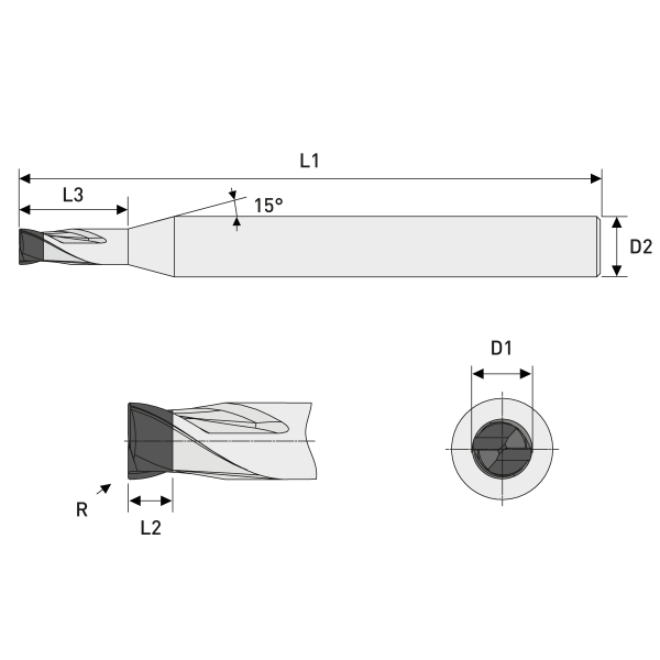 Eckschaftfräser CBN Ø0,70