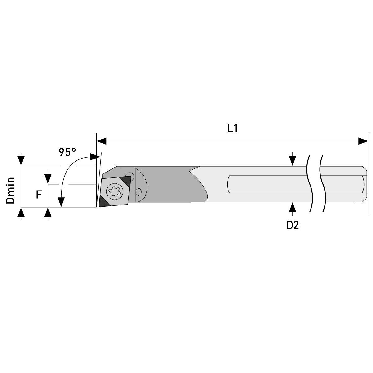Produktbild von CNC-Qualität VHM/HM Bohrstange 10 Mm – E10M SDUCL 07 Für WSP DCMT 0702