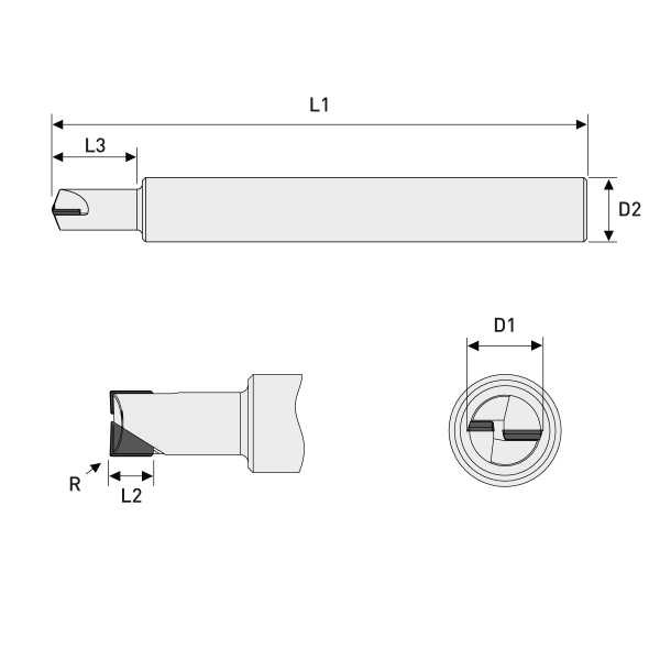 Corner End Mill CVD-D Ø 3,00