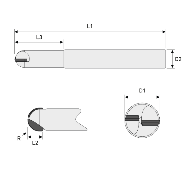 Ball Nose End Mill CBN Ø10,00