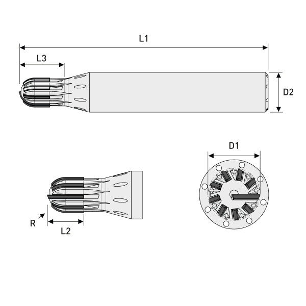 Mehrzahnfräser CVD-D Ø6,00